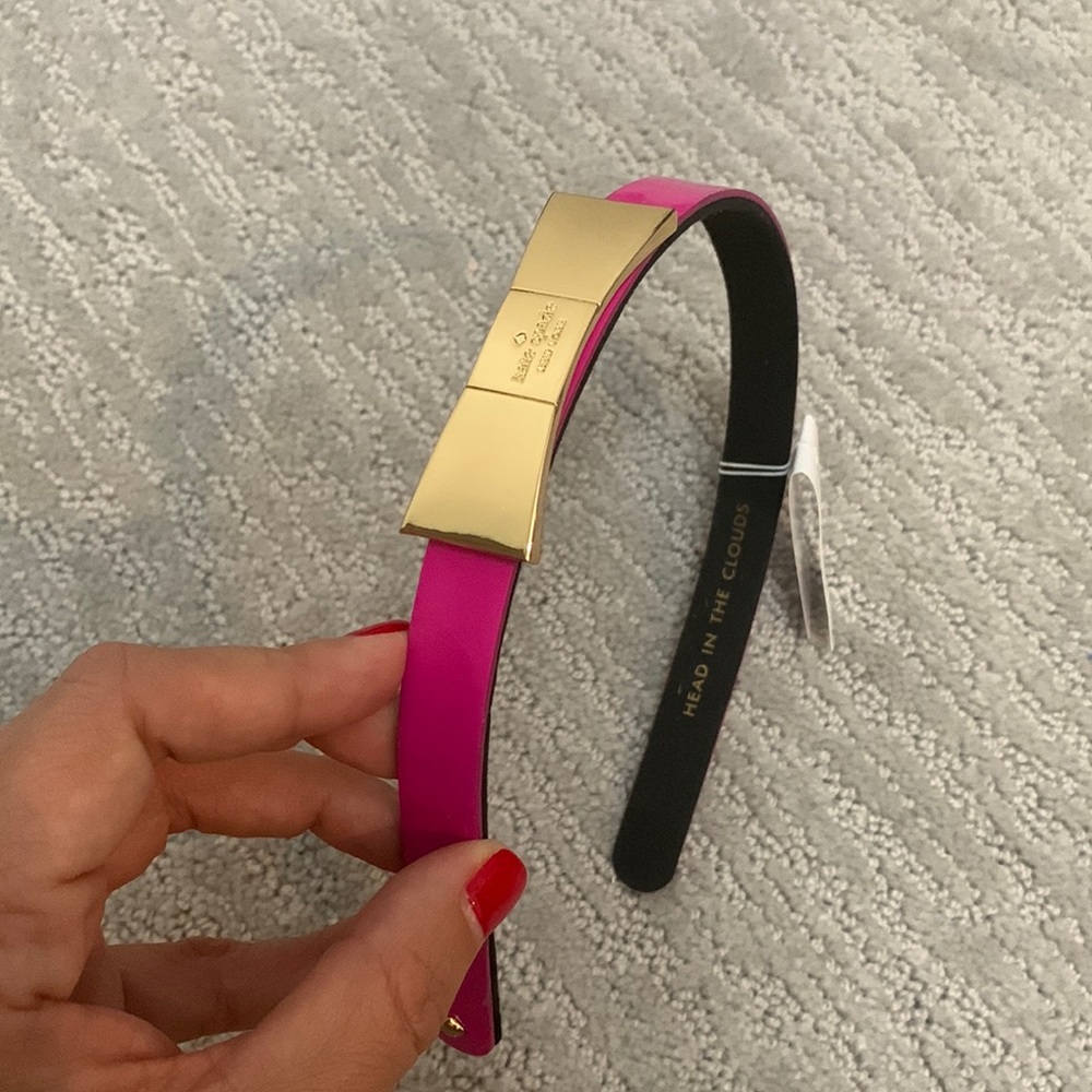 NWT Kate Spade Pink Patent Bow Headband New!